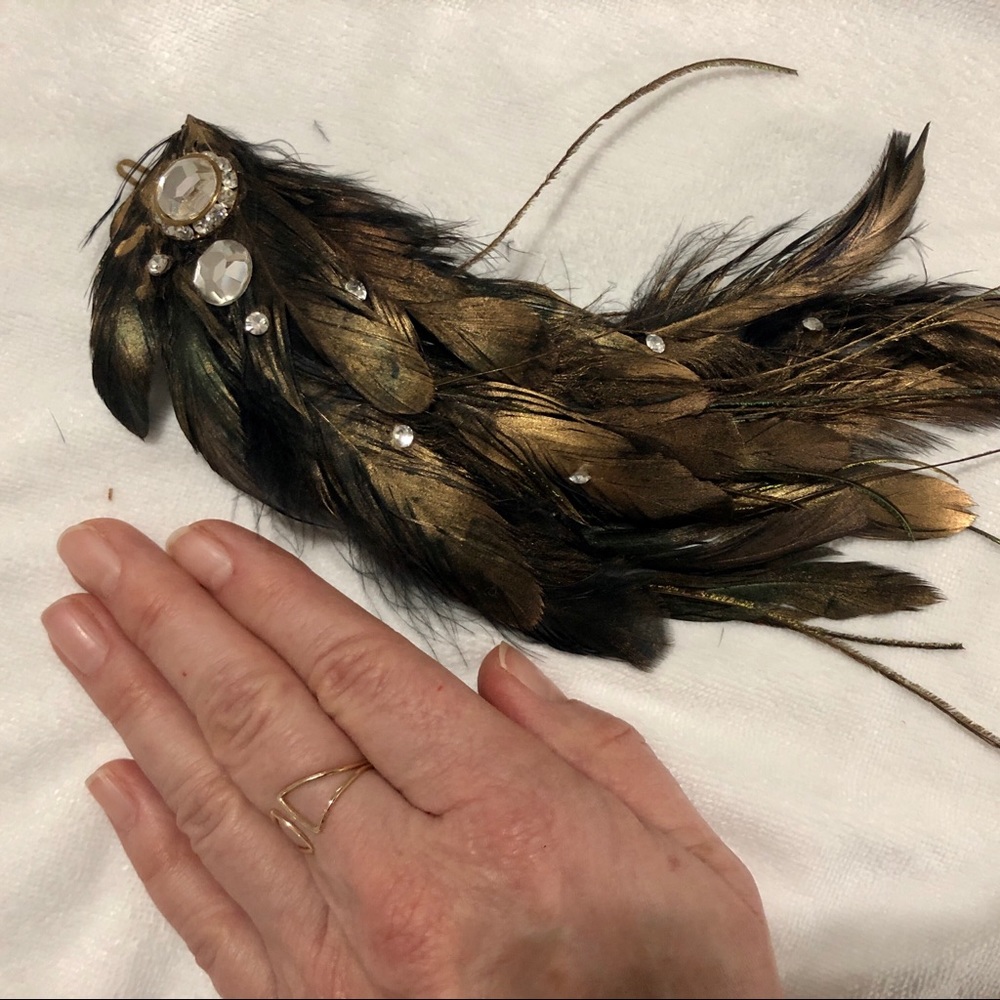 One-of-a-kind, artisan, feather hair decoration